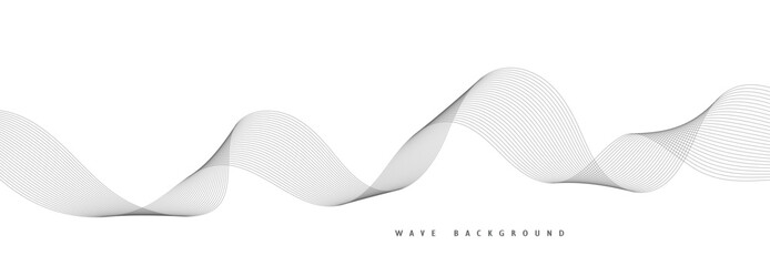 Obraz premium Lines for the Background. Black Stripes on a White Background. Curved Wavy Line, Smooth Stripe.