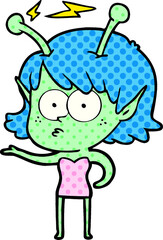 cartoon alien girl