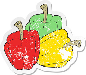 retro distressed sticker of a cartoon pepper