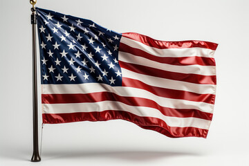 Fototapeta premium USA national flag on a white background. Generative AI.