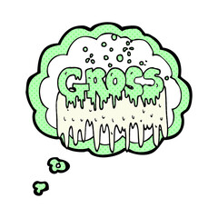 freehand drawn thought bubble cartoon gross symbol