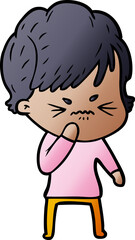 cartoon frustrated woman