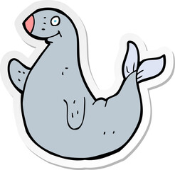 sticker of a cartoon seal