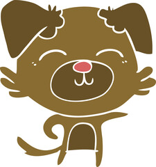 flat color style cartoon dog pointing