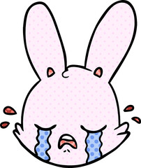 cartoon crying bunny face