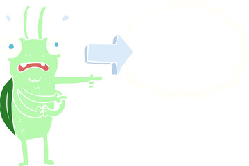 flat color illustration of bug pointing