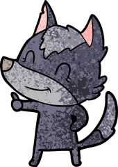 friendly cartoon wolf