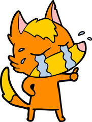 sad little fox cartoon character