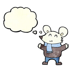 cartoon mouse with thought bubble