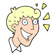 freehand drawn cartoon excited man