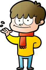 happy cartoon man