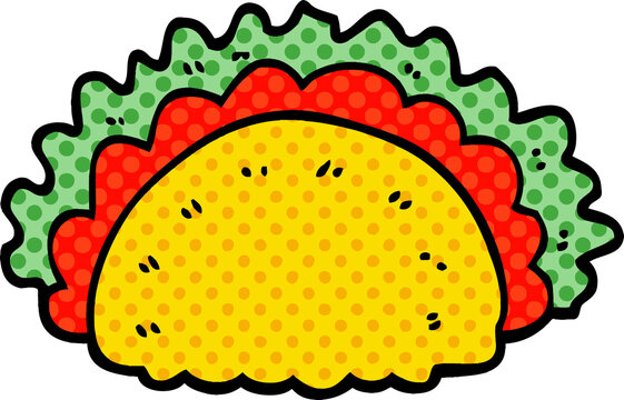 cartoon doodle taco