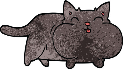 cartoon doodle fat cat