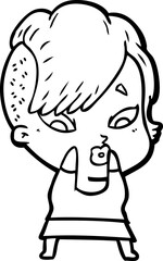 cartoon surprised girl