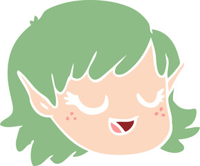 flat color style cartoon elf girl