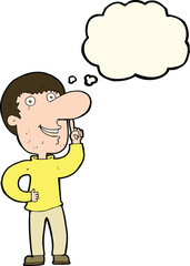cartoon man with idea with thought bubble