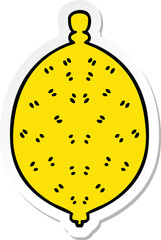 sticker of a quirky hand drawn cartoon lemon