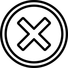 Fototapeta premium Cross In Thick Circle Icon