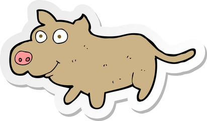 sticker of a cartoon happy little dog