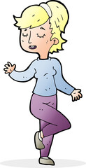 cartoon dancing woman