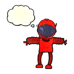 cartoon astronaut with thought bubble © lineartestpilot