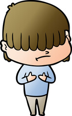 cartoon boy with untidy hair