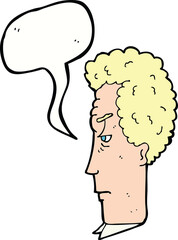 cartoon annoyed man with speech bubble