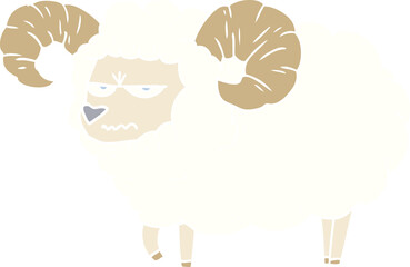 flat color style cartoon angry ram