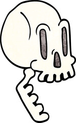 cartoon doodle of a skull