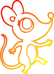 warm gradient line drawing of a cute mouse