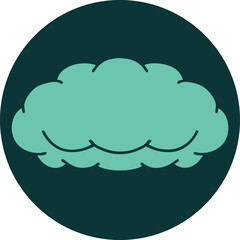 iconic tattoo style image of a grey cloud