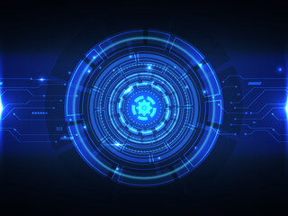 abstract circle blue technology futuristic cyber hi-tech background