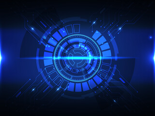 abstract circle blue technology futuristic cyber hi-tech background