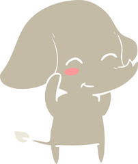 cute flat color style cartoon elephant
