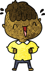 cartoon happy boy surprised