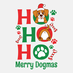 adorable christmas dog design with Santa Claus laugh and butt showing
