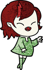 cartoon laughing vampire girl