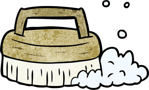 cartoon scrubbing brush