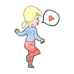 cartoon woman in love