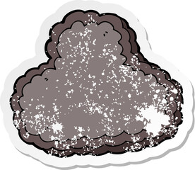 retro distressed sticker of a cartoon rain cloud