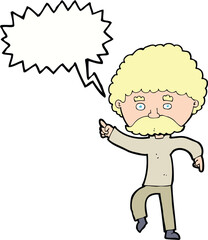 cartoon seventies style man disco dancing with speech bubble