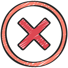 Fototapeta premium Cross In Thick Circle Icon