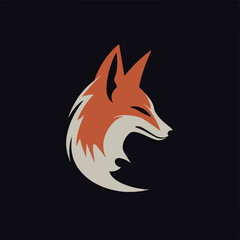 minimalist outline of a fox face logo illustration