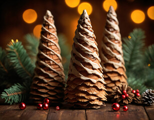 Christmas tree-shaped cookies.