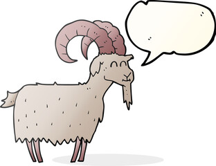 freehand drawn speech bubble cartoon goat
