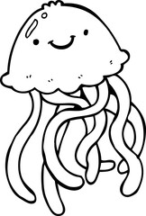 cartoon happy jellyfish