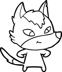 friendly cartoon wolf