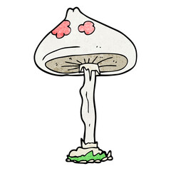 freehand textured cartoon mushroom