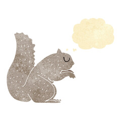 cartoon squirrel with thought bubble