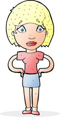 cartoon worried woman